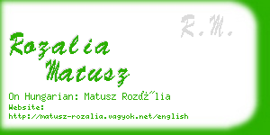 rozalia matusz business card